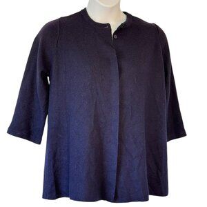 St Michael by Marks & Spencer Merino Wool Cardigan Made in England Dark Navy 14